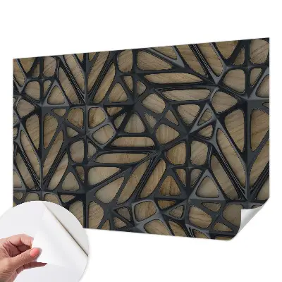 Hochwertige Bildtapete mit Holznetz-Motiv
