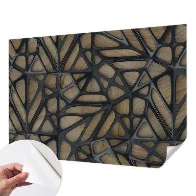 Hochwertige Bildtapete mit Holznetz-Motiv
