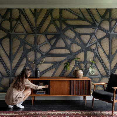 Hochwertige Bildtapete Holznetz