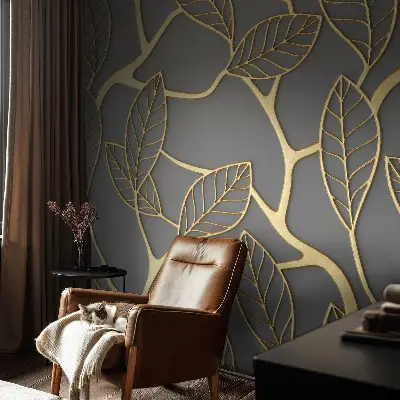 Selbstklebende Fototapete für die Wand mit einem eleganten Blattmotiv