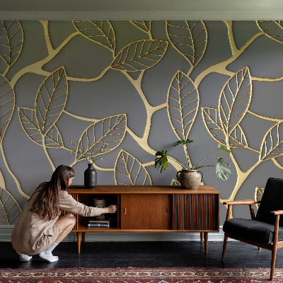 Selbstklebende Fototapete für die Wand Elegante Blätter