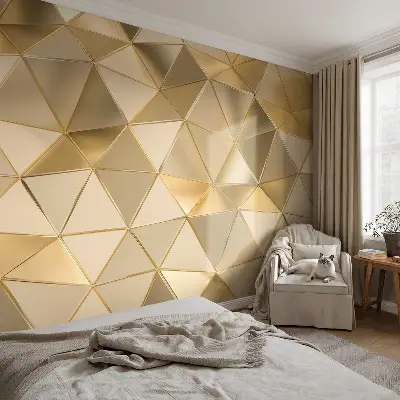 Selbstklebende Fototapete fürs Wohnzimmer mit dezentem Dreiecksmuster