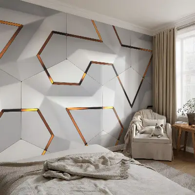 Selbstklebende Fototapete fürs Schlafzimmer mit dreidimensionalem Muster