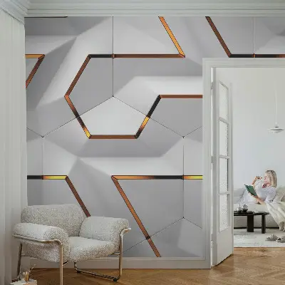 Selbstklebende Fototapete fürs Schlafzimmer mit dreidimensionalem Muster