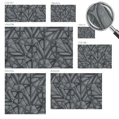 21D-Fototapete fürs Schlafzimmer mit geometrischem Muster