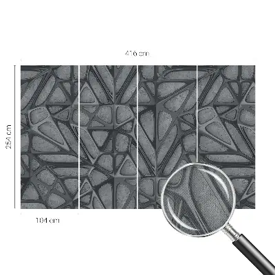 21D-Fototapete fürs Schlafzimmer mit geometrischem Muster