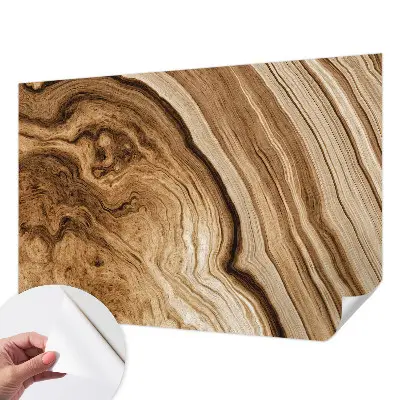 21D-Fototapete fürs Wohnzimmer mit Holzmaserung