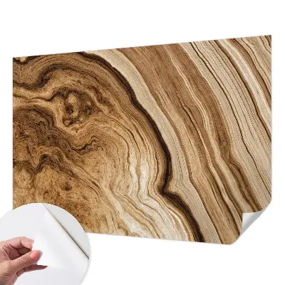 21D-Fototapete fürs Wohnzimmer mit Holzmaserung