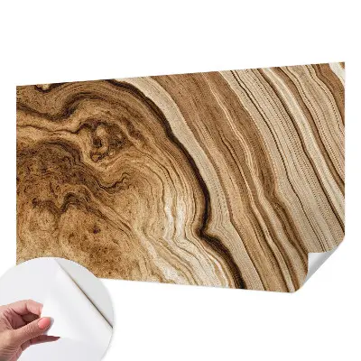 21D-Fototapete fürs Wohnzimmer mit Holzmaserung