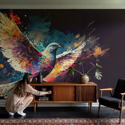 Moderne Fototapete nach Maß Farbenfroher Vogel