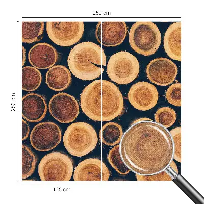 Motivtapete nach Maß mit Holzkreisen