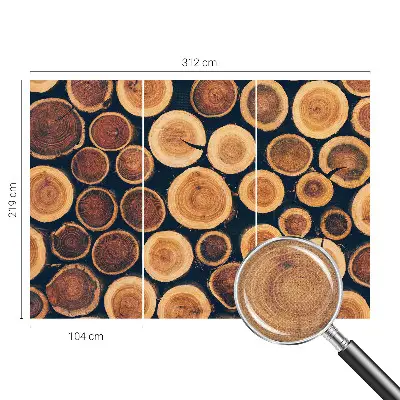 Motivtapete nach Maß mit Holzkreisen