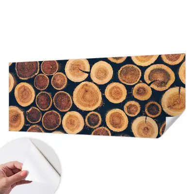 Motivtapete nach Maß mit Holzkreisen