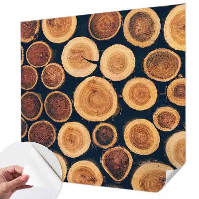 Motivtapete nach Maß mit Holzkreisen