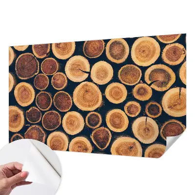 Motivtapete nach Maß mit Holzkreisen