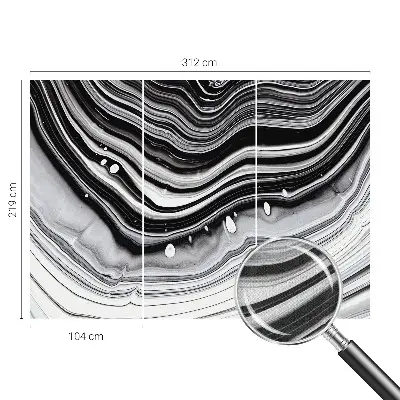 Selbstklebende Fototapete fürs Wohnzimmer mit optischem Wellenmuster