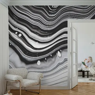 Selbstklebende Fototapete fürs Wohnzimmer mit optischem Wellenmuster