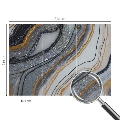 Selbstklebende Fototapete fürs Schlafzimmer mit Steinwellen-Motiv