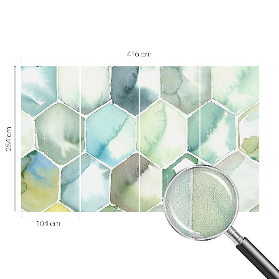 22D-Fototapete mit pastellfarbenen Sechsecken