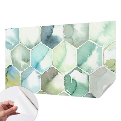 22D-Fototapete Pastellfarbene Sechsecke