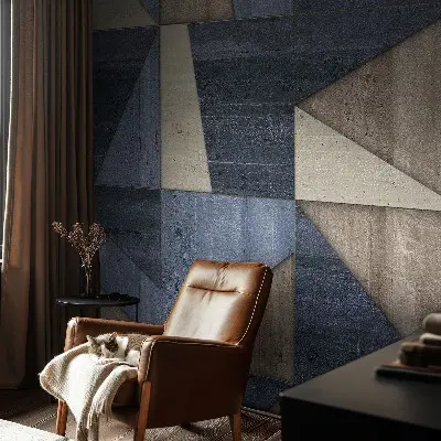 Motivtapete fürs Wohnzimmer mit geometrischen Mustern