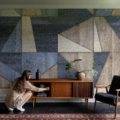 Motivtapete fürs Wohnzimmer mit geometrischen Mustern