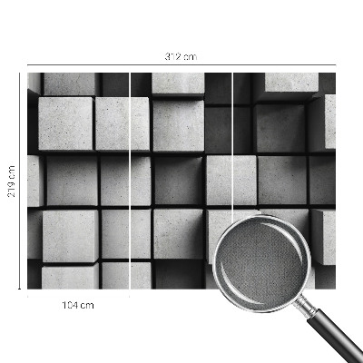Moderne Fototapete nach Maß mit geometrischem Würfelmuster
