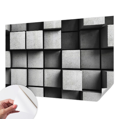 Moderne Fototapete nach Maß mit geometrischem Würfelmuster