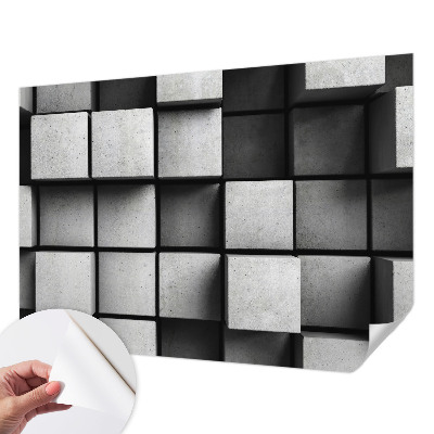 Moderne Fototapete nach Maß mit geometrischem Würfelmuster