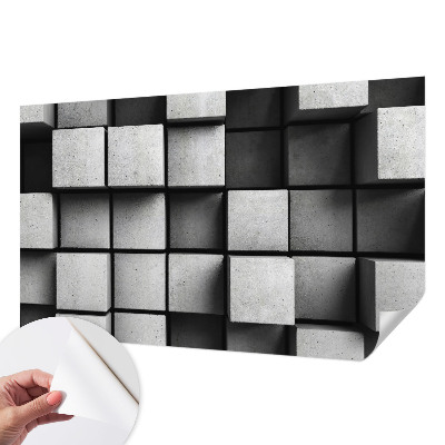 Moderne Fototapete nach Maß mit geometrischem Würfelmuster