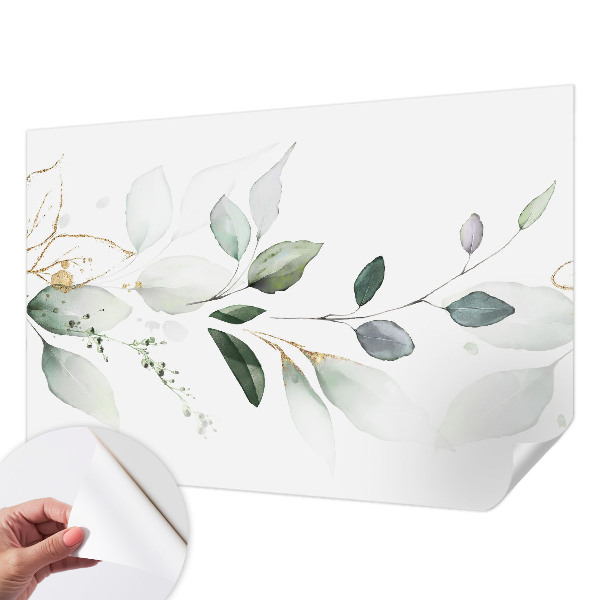 Selbstklebende Fototapete fürs Wohnzimmer Grüne Blätter