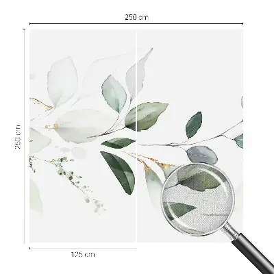 Selbstklebende Fototapete fürs Wohnzimmer mit grünem Blattmuster