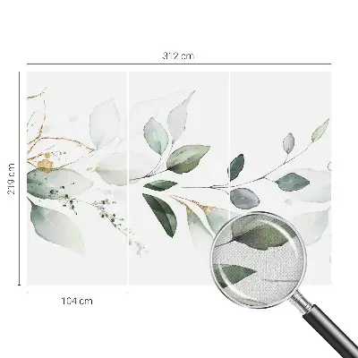 Selbstklebende Fototapete fürs Wohnzimmer mit grünem Blattmuster