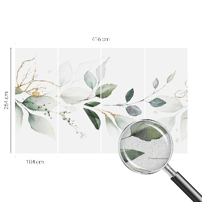 Selbstklebende Fototapete fürs Wohnzimmer Grüne Blätter