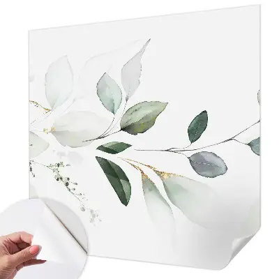 Selbstklebende Fototapete fürs Wohnzimmer mit grünem Blattmuster