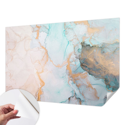 Selbstklebende Fototapete fürs Kinderzimmer mit Aquarellwellen als Motiv