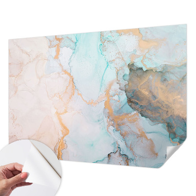 Selbstklebende Fototapete fürs Kinderzimmer mit Aquarellwellen als Motiv