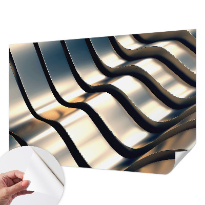 Fototapete in 3D-Optik mit Metallwellen-Motiv