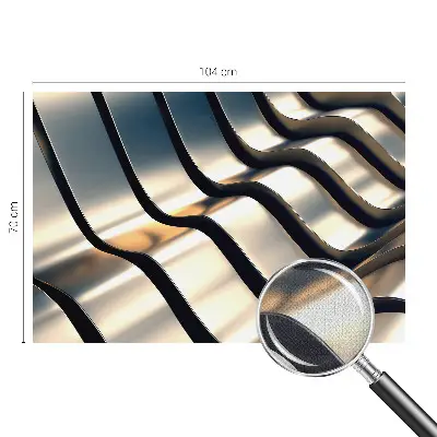 Fototapete in 3D-Optik mit Metallwellen-Motiv