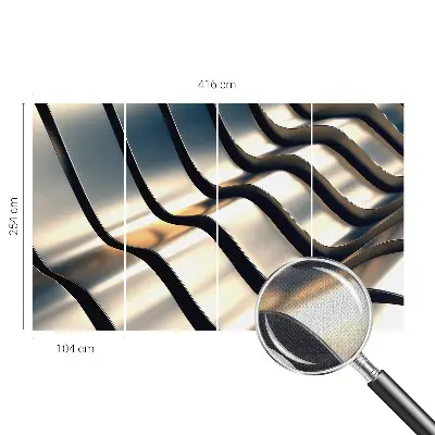 Fototapete in 3D-Optik mit Metallwellen-Motiv