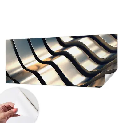 Fototapete in 3D-Optik mit Metallwellen-Motiv
