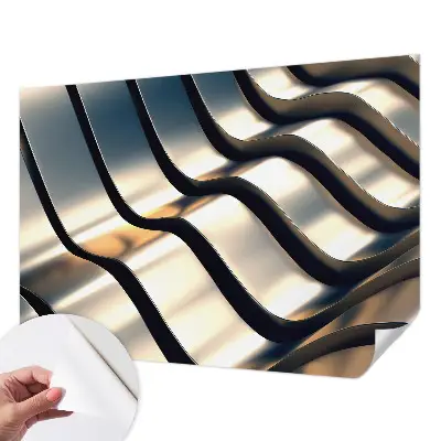 Fototapete in 3D-Optik mit Metallwellen-Motiv