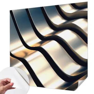 Fototapete in 3D-Optik mit Metallwellen-Motiv