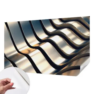 Fototapete in 3D-Optik mit Metallwellen-Motiv