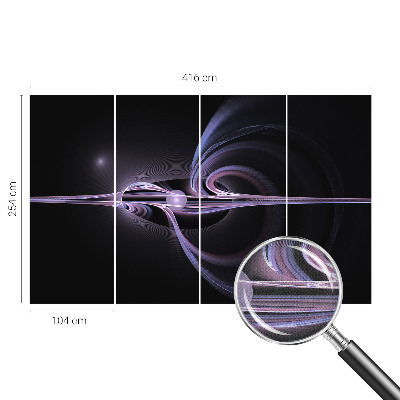 23D-Fototapete fürs Schlafzimmer mit einer kosmischen abstraktion als motiv