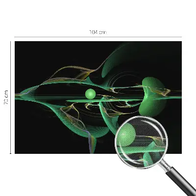 23D-Fototapete fürs Wohnzimmer mit grünem Wellenmotiv