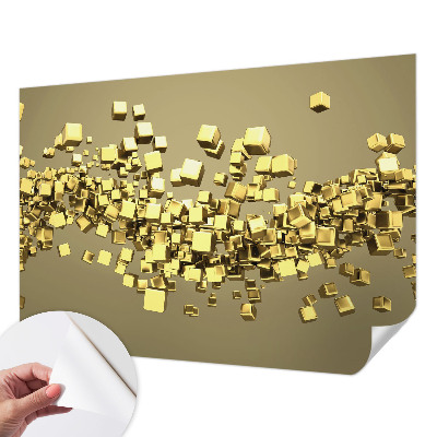 Motivtapete fürs Wohnzimmer mit kreativem Würfelmotiv
