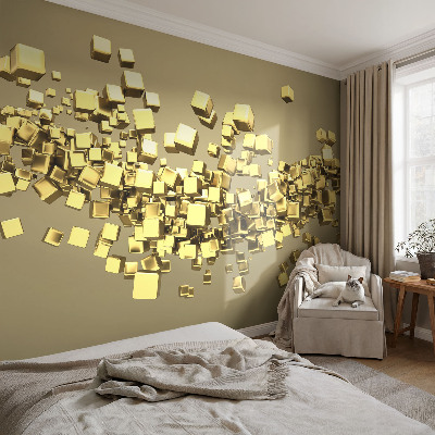 Motivtapete fürs Wohnzimmer mit kreativem Würfelmotiv