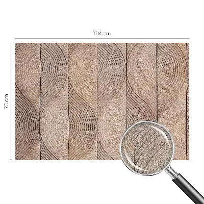 Selbstklebende Fototapete fürs Wohnzimmer mit wellenförmigem Holzdesign