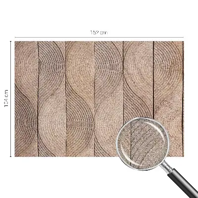 Selbstklebende Fototapete fürs Wohnzimmer mit wellenförmigem Holzdesign
